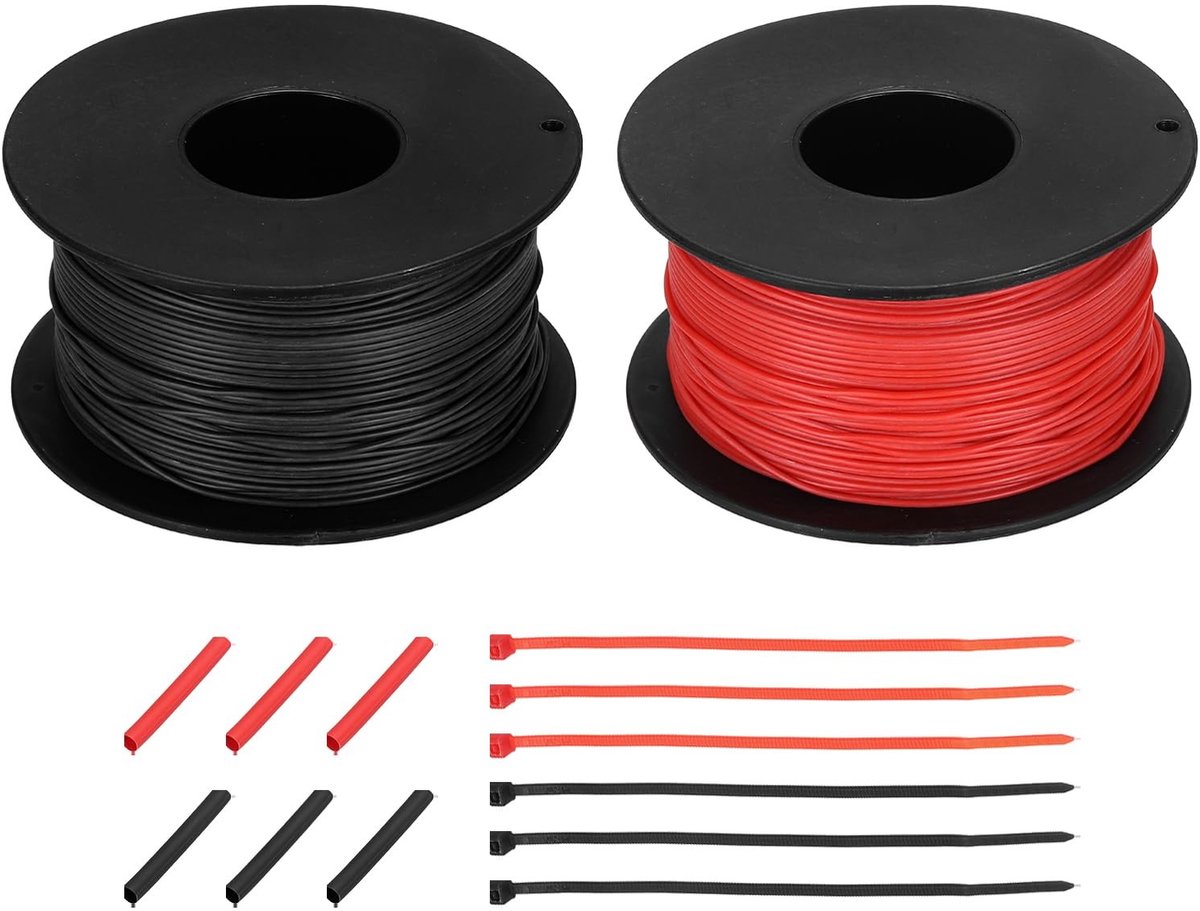 Omgoods - Silicone Elektrische Kabelset 30 AWG met Warmte Krimp Tubes