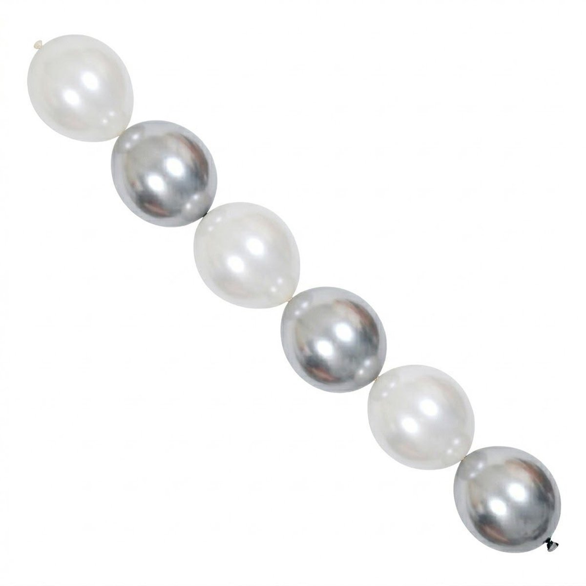 ballonnen slinger zilver/pearl 1 stuk