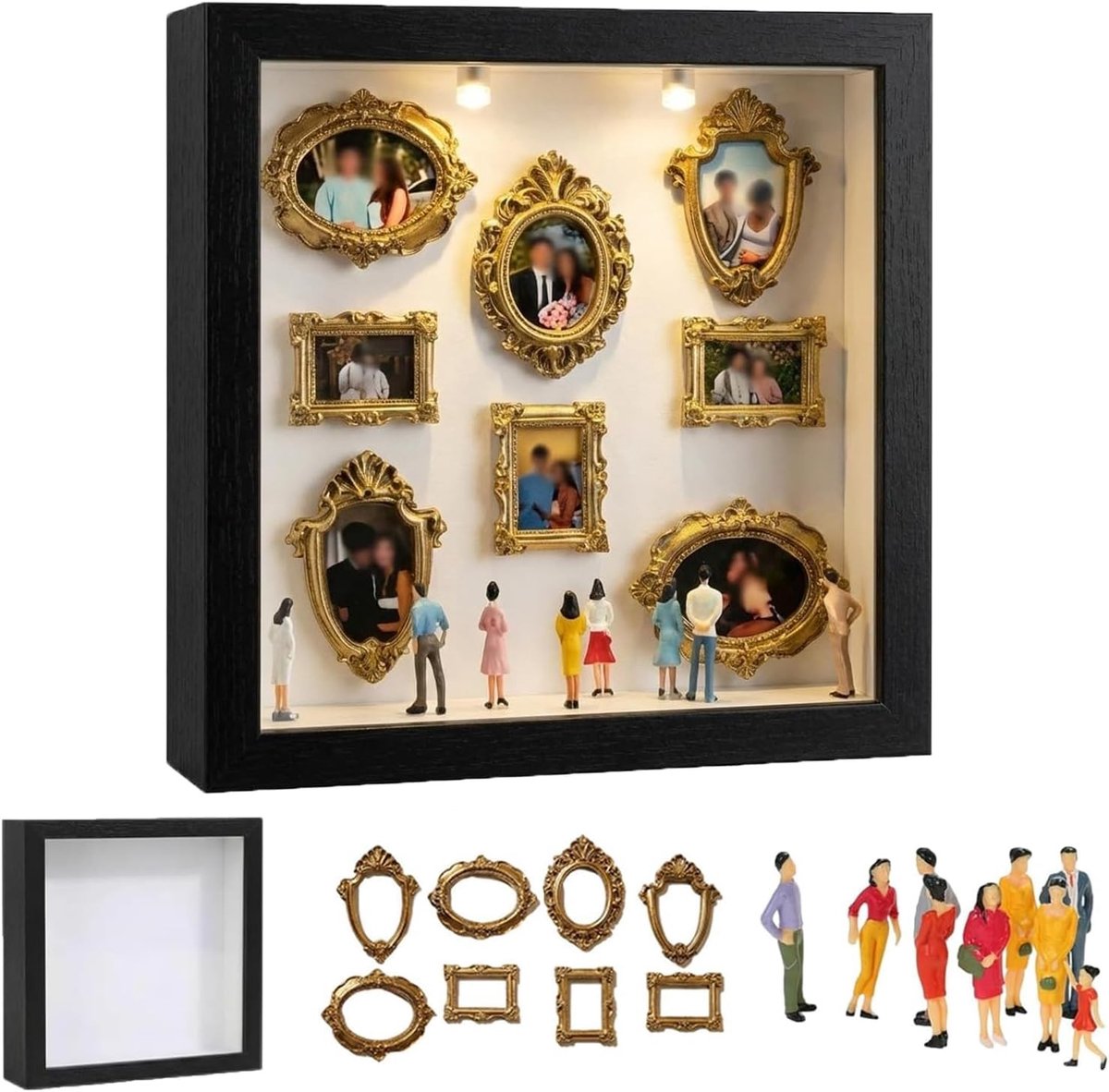 Omgoods - DIY Mini Museum Silhouette Box - Creatieve Fotolijst met LED Licht