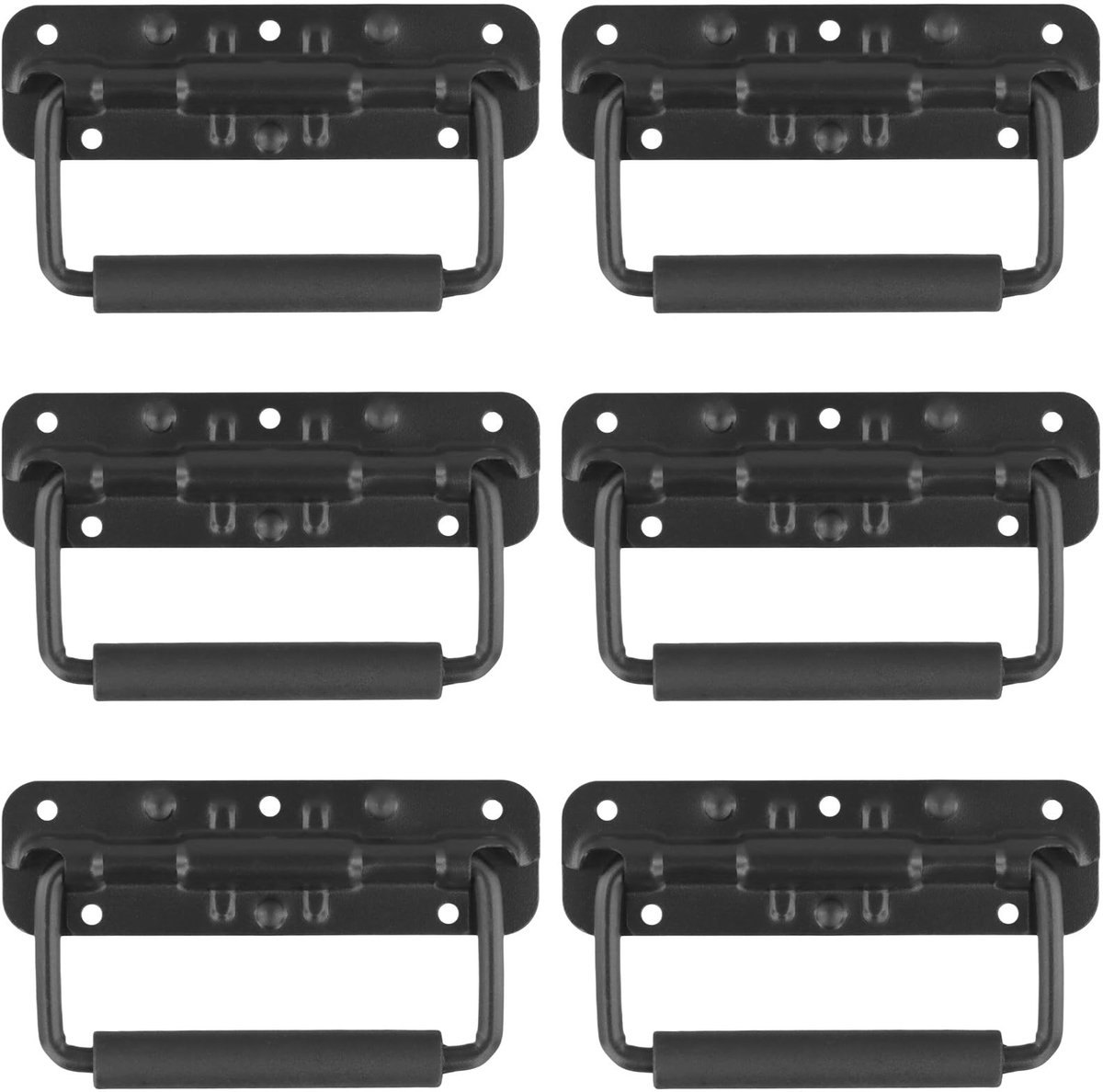 Omgoods - 6 Stuks Klapgrepen van 140 x 40 mm - Zwart Metalen Inklapbare Handgreep