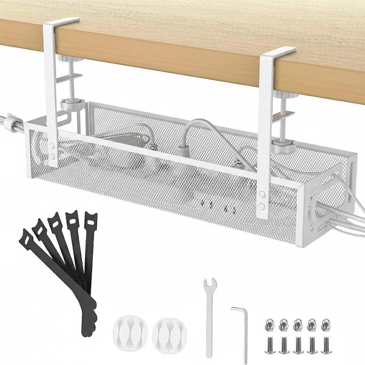Omgoods - Kabelgoot voor Bureau - Met Zijdelingse Opening en Klemhouder