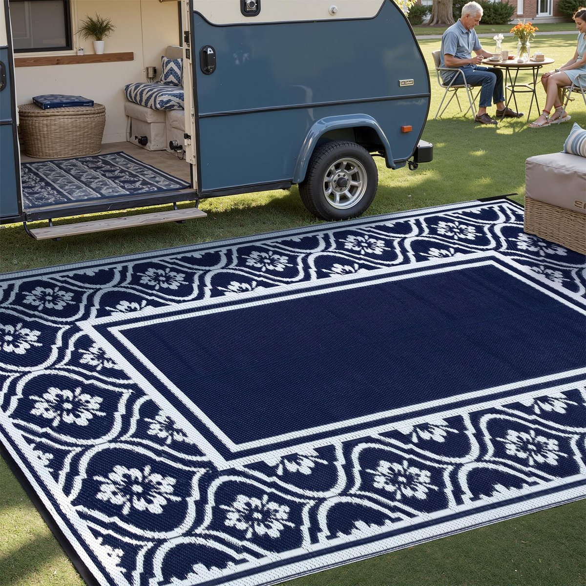 Omgoods - Waterdichte Reversible Outdoor Tapijt voor Balkon en Camping 180 x 270 cm
