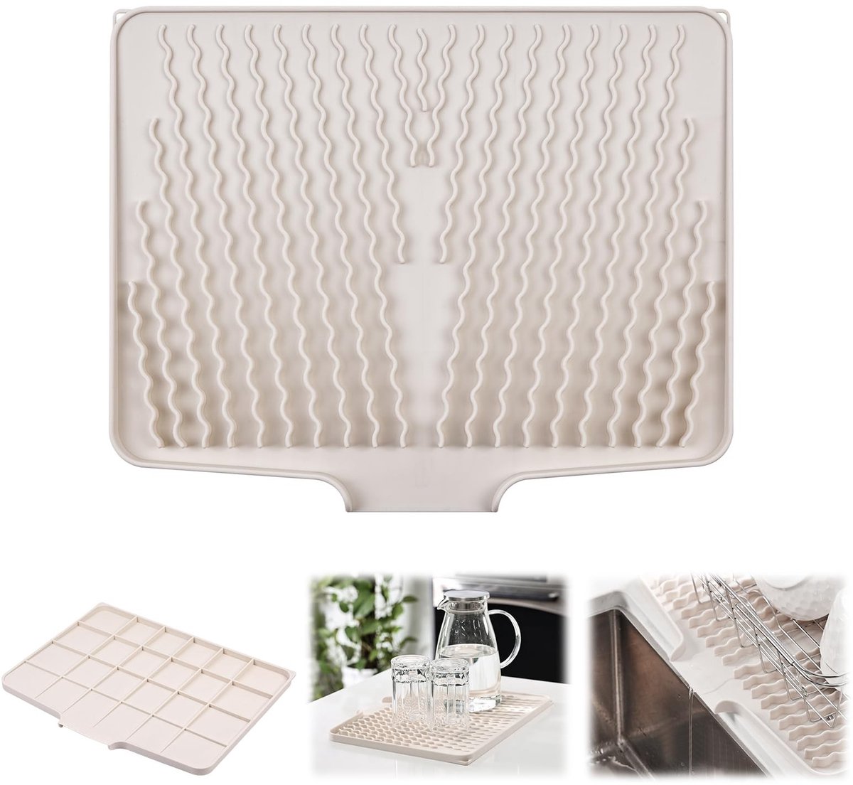 Omgoods - Siliconen Afvoermat 40 x 33 cm - Hittebestendig en Antislip Keukenaccessoire