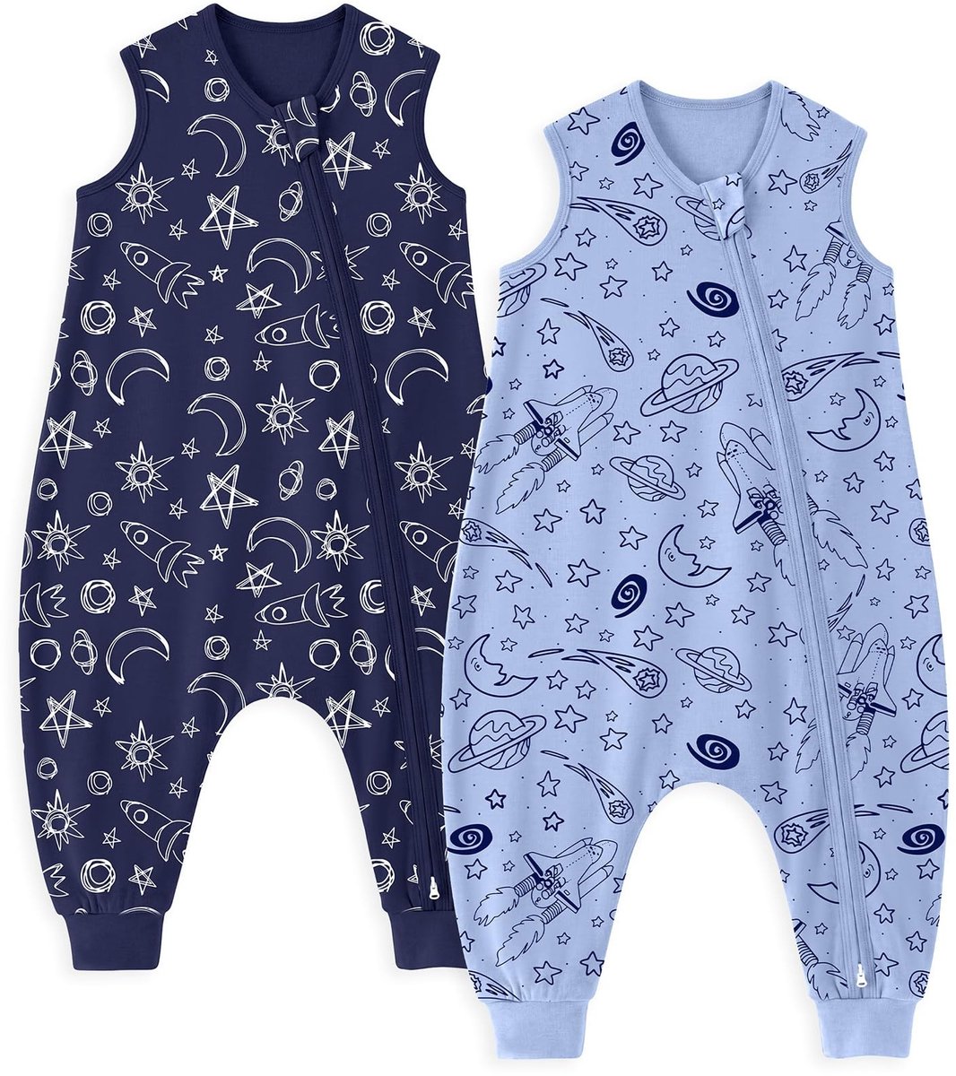 Omgoods - Unnivoll Babyslaapzak met Voetjes, 0.5, Zomerslaapzak voor Baby's, Set van 2