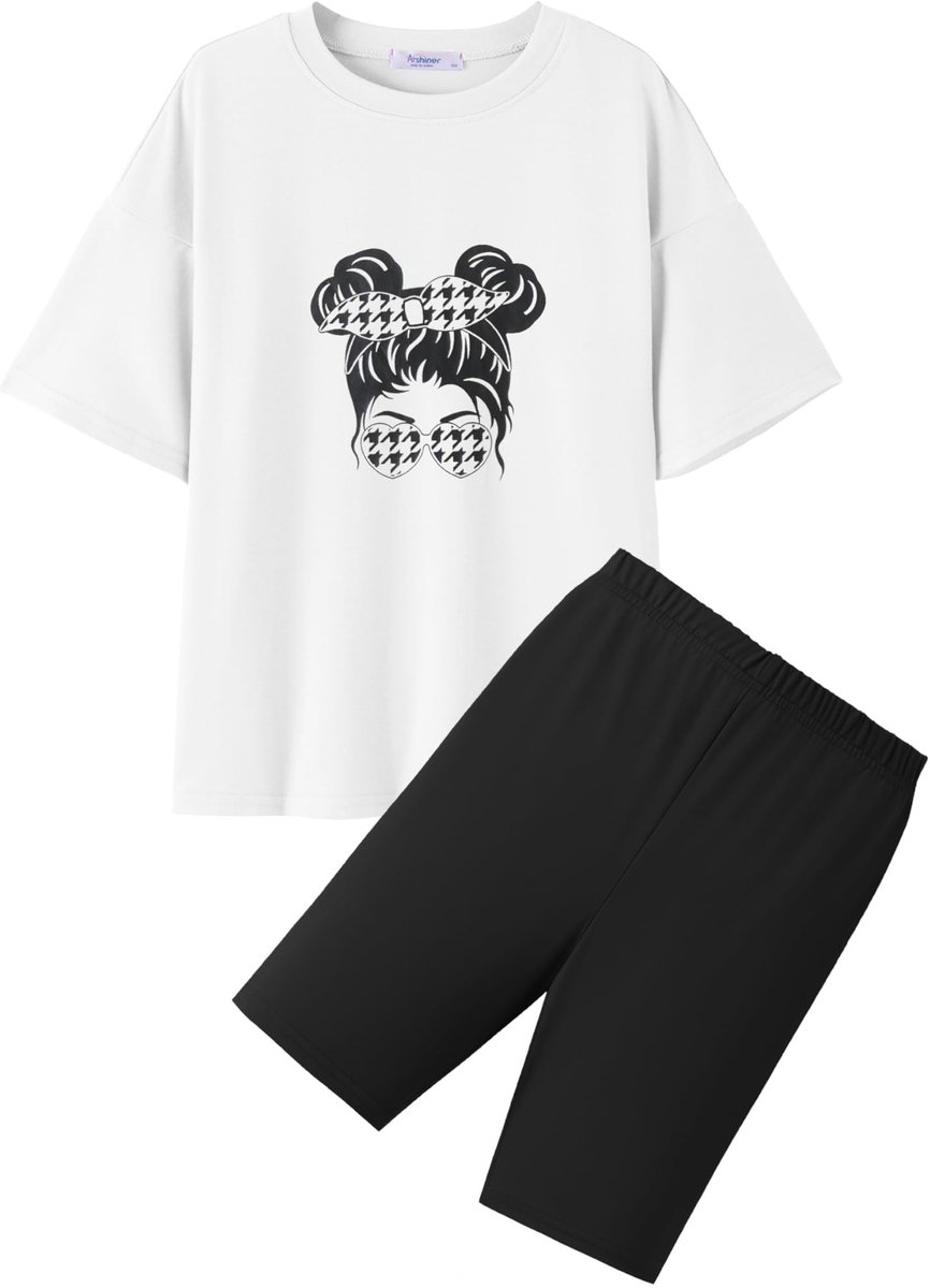 Omgoods - Meisjes Kleding Set met T-Shirt en Korte Leggings voor de Zomer
