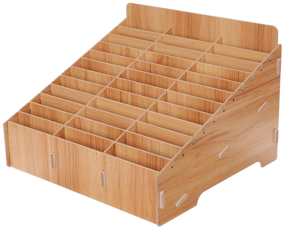 Omgoods - Houten Bureau Organizer met Meerdere Vakken voor Kantoorbenodigdheden