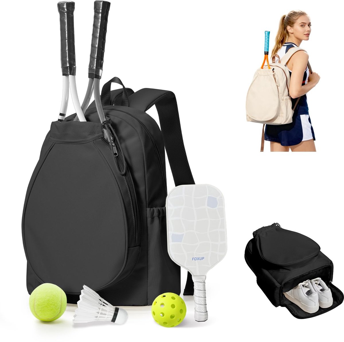 Omgoods - Unisex Tennisrugzak met Grote Opbergruimte