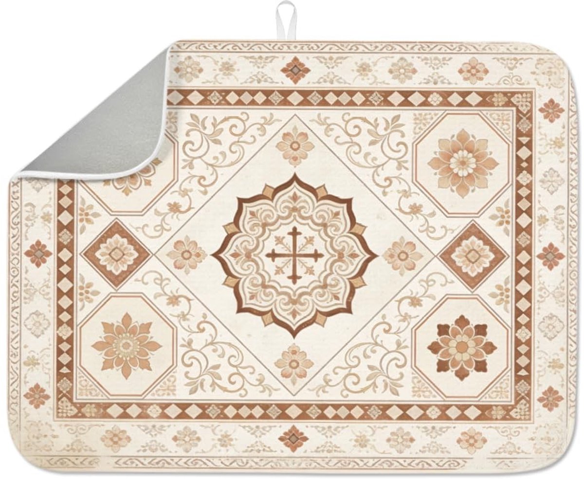 Omgoods - Retro Boho Schotel Droogmat 17,7 x 23,6 cm Absorberende Pad