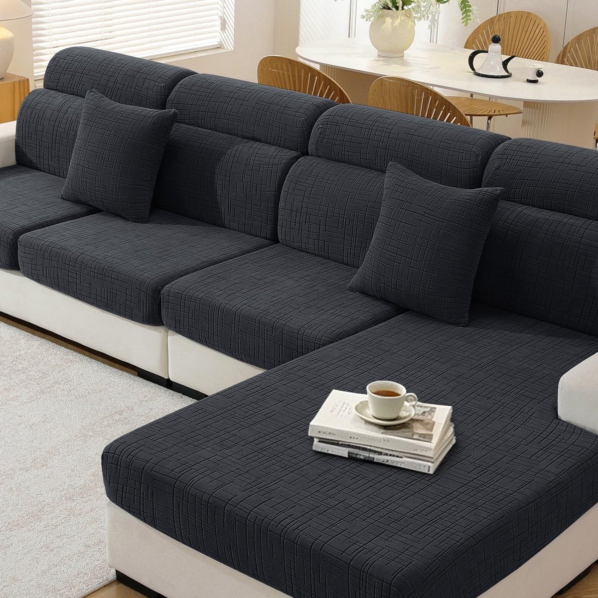 Omgoods - Universele Sofakussenhoes met Hoge Elasticiteit en Antislip voor Chaise Longue