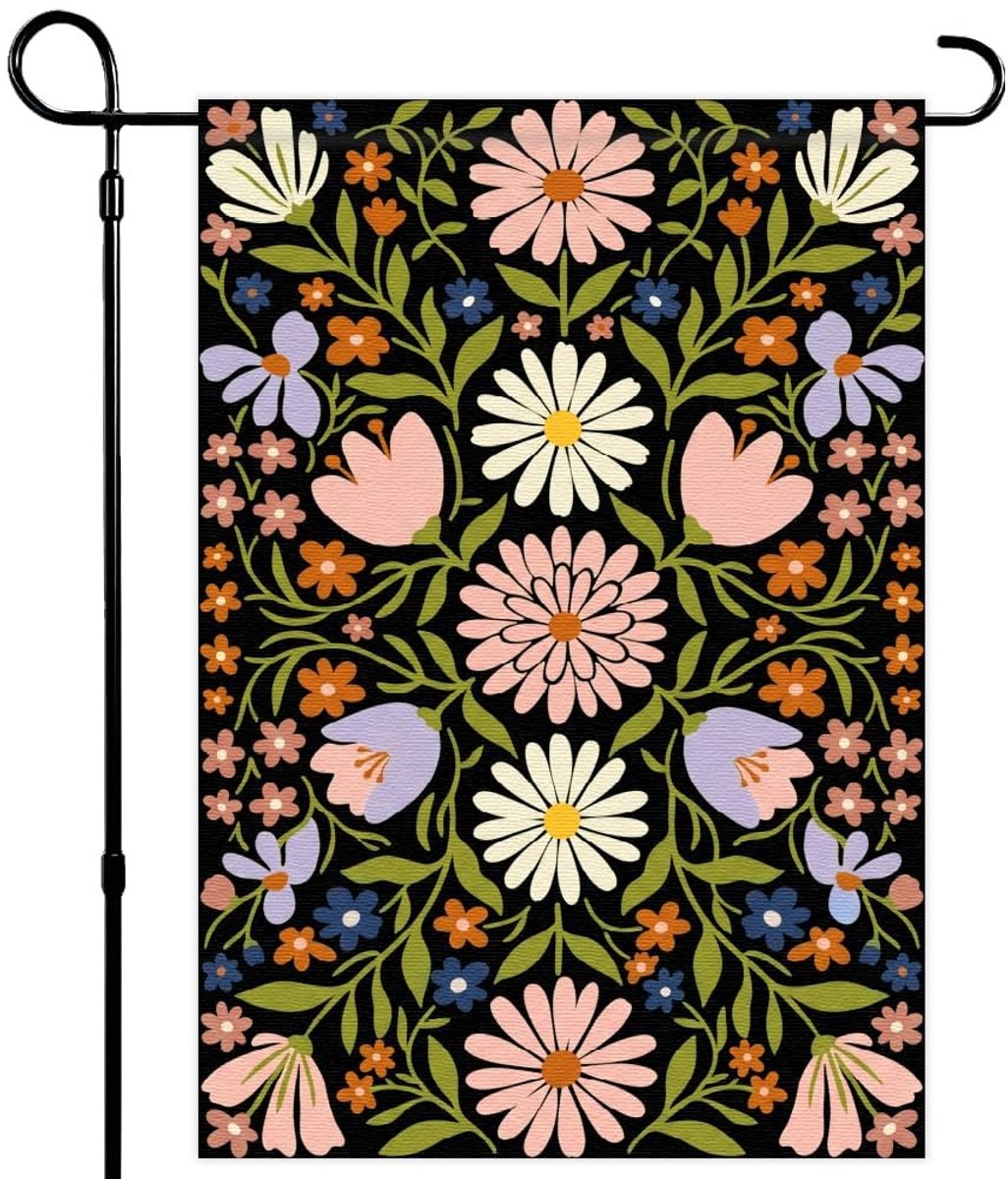 Omgoods - Dubbelzijdige Tuinvlag Boheemse Bloem 71 x 101 cm