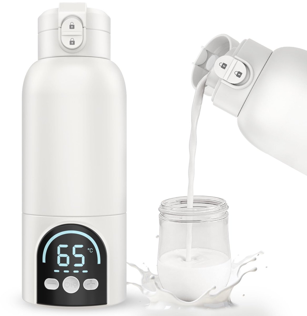 Omgoods - Draagbare Flessenwarmer met Temperatuurregeling en 12.000 mAh Batterij