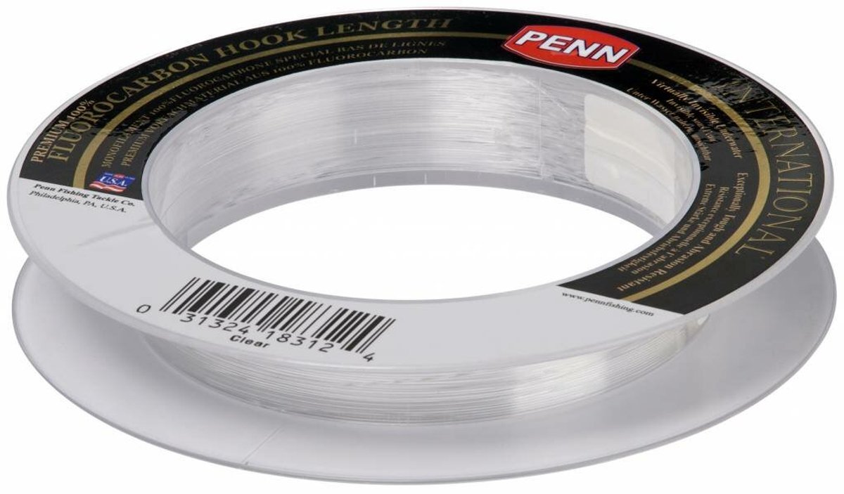 Penn International Fluorocarbon Leader - Transparant - Visdraad - Fluorcarbon Onderlijn - Vislijn - 15lb 45m