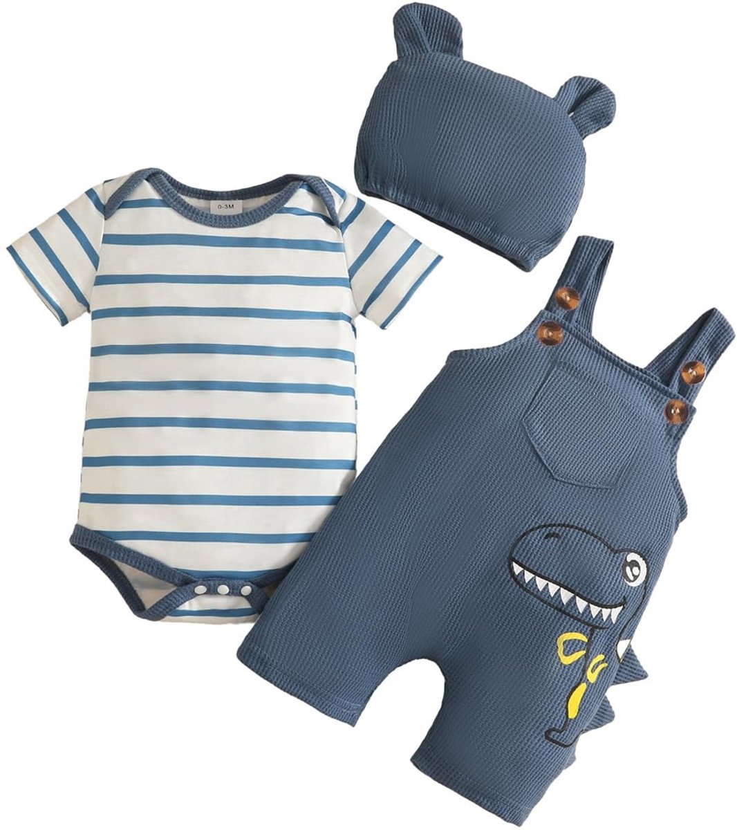 Omgoods - 3-Delig Baby Kleding Set met Dinosaurus Motief