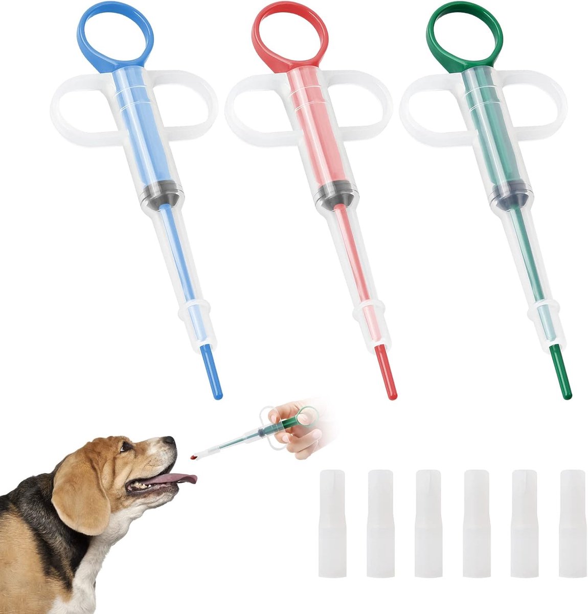 3Pcs Tablets Pet Administrator, Medication Syringe for Cats and Dogs, Piller Dosage Syringe, Reusable Medicine Syringe - ShopVlot