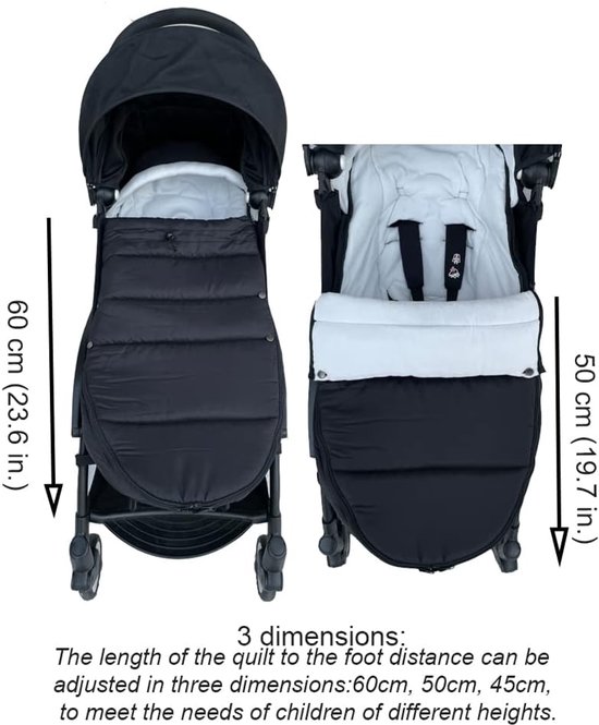 SnelShoppen - Universele Buggy Voetenzak voor Babyzen YOYO/YOYO2, Stokke YOYO3 & Bugaboo, Wind- en Koubestendig Materiaal, Eenvoudig Schoon te Maken ( — afbeelding 3