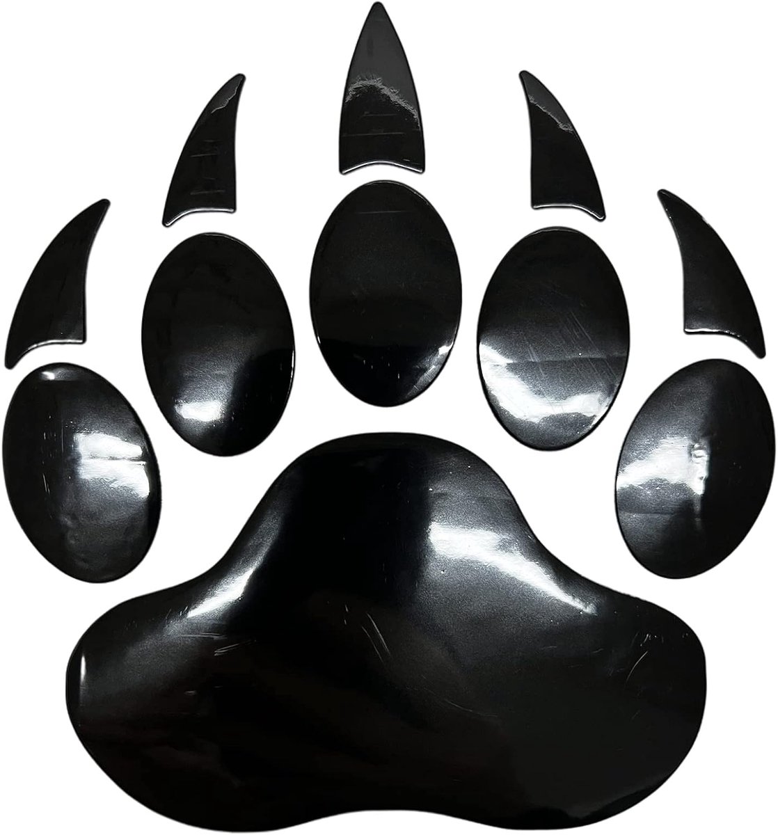 Sticker 3D Chrome Berenpootafdruk - Zwart - Waterproof en Milieu-vriendelijk - Eenvoudig aan te brengen - ShopVlot