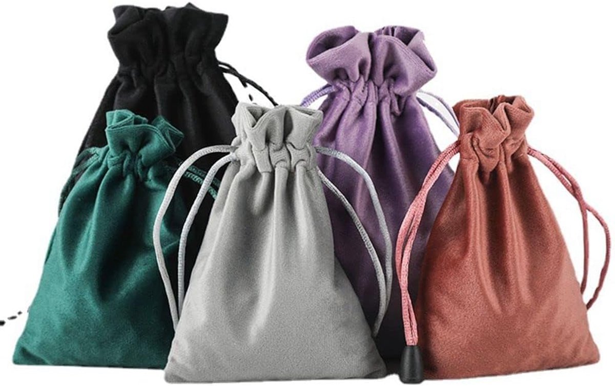 SnelShoppen - 5 Stuks 30x40cm Velvet Sieraden Tassen - Luxe Trekkoord Tassen voor Sieraden, Trouwen, Feesten, Kerst, DIY Creaties