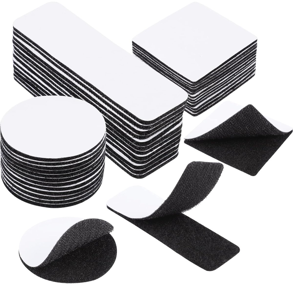 Velcro tape 36 stuks - extra sterke zelfklevende tape - 3 vormen voor eenvoudig bevestigen - ShopVlot