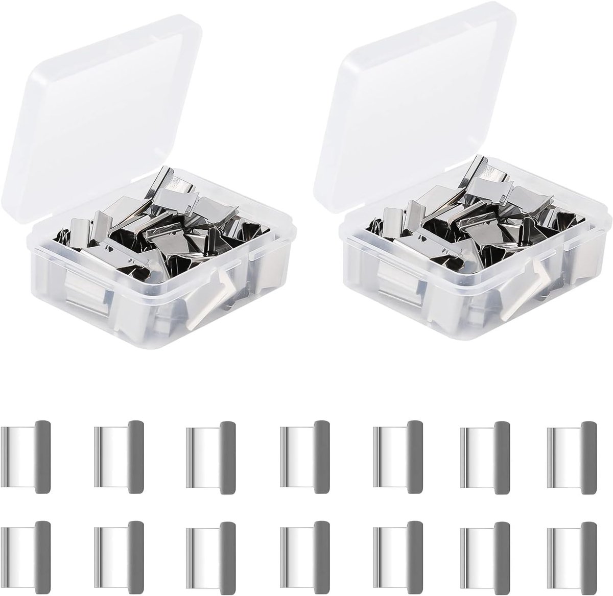 SnelShoppen - 100 stuks Paper Clam Clips, Rvs Binder Clips voor Losse Bladen, Ideaal voor Kantoor, Thuis, School - 15x10x5mm, Zilver