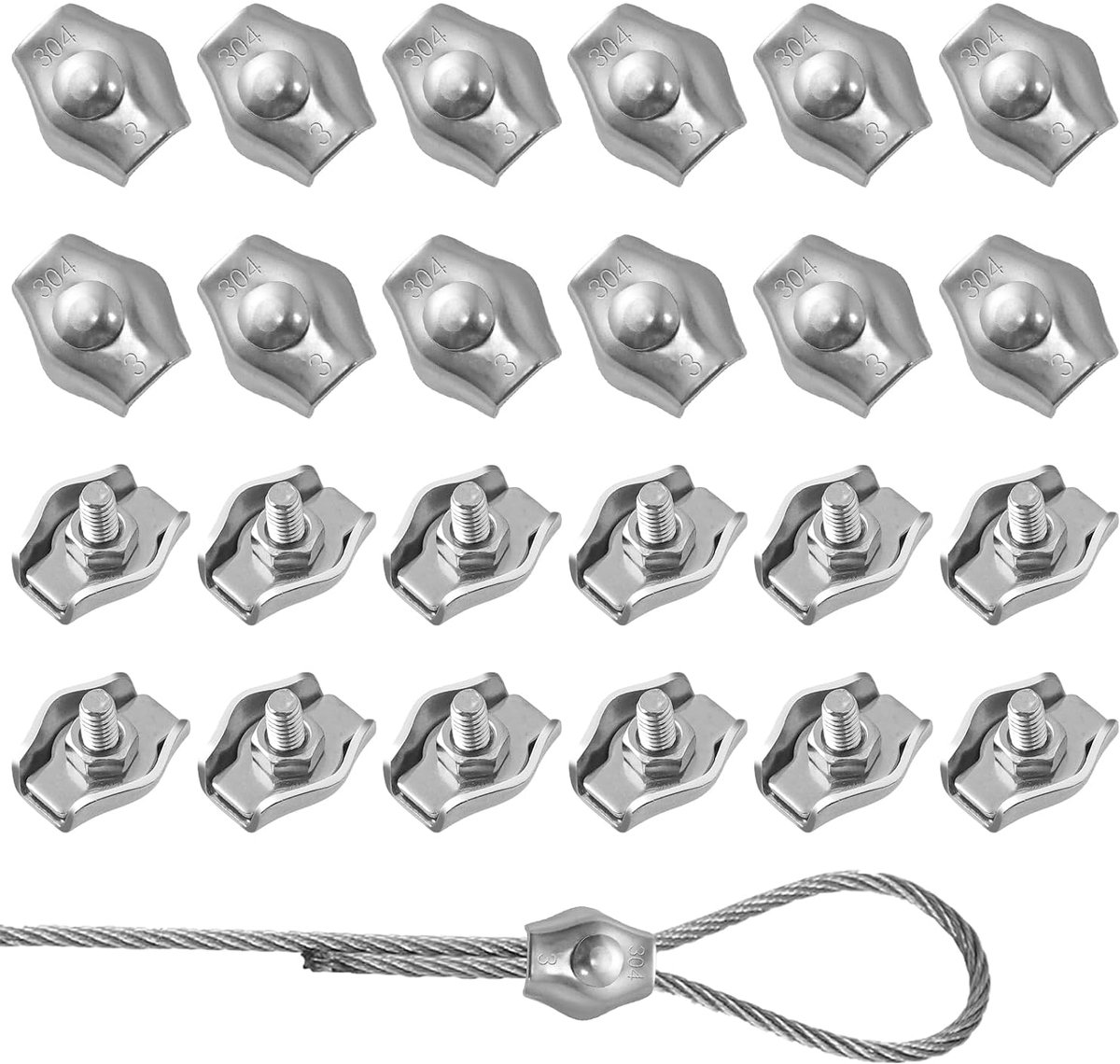 Kabelclips M3 - 24 stuks - roestvrij staal - duurzaam en corrosiebestendig - ShopVlot