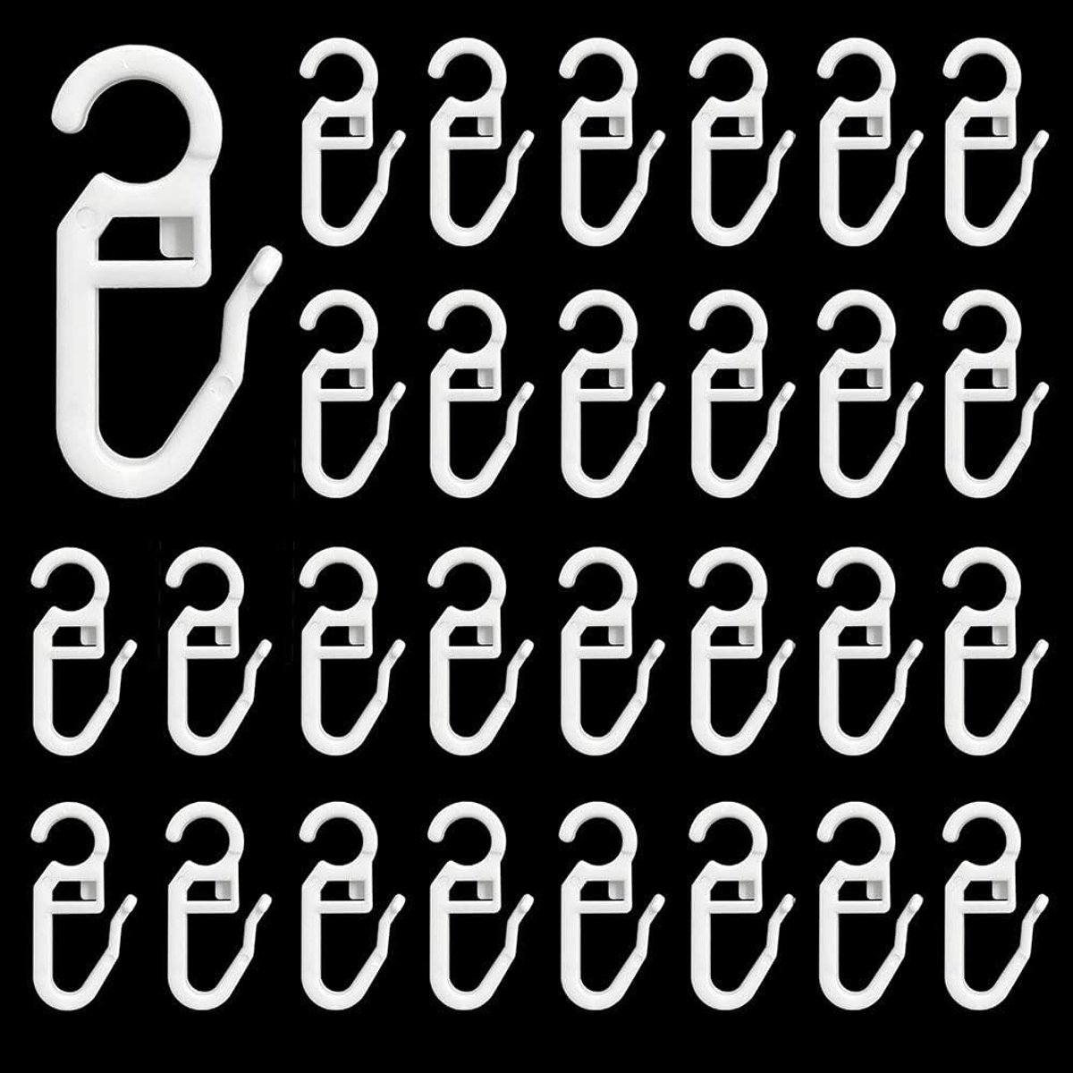 SnelShoppen - Overclip Haakjes voor Gordijnen, Gordijnringen met 7mm Oogje, Vouwhaakjes voor Gordijnen, Duurzaam Kunststof, Wit, Geschikt voor Gordijn