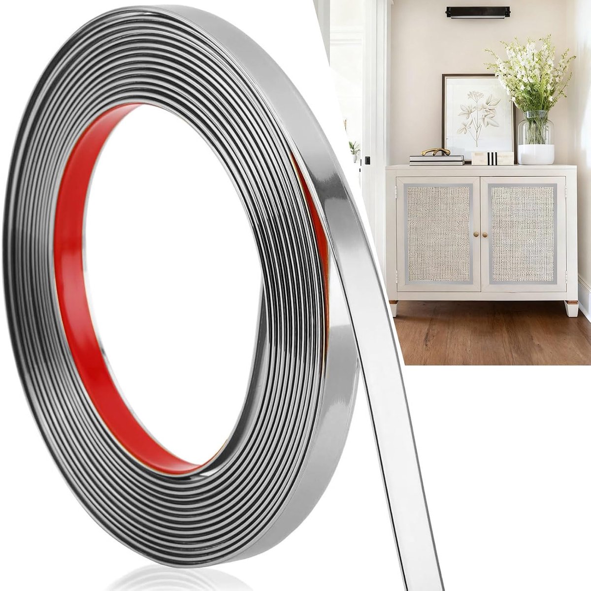 SnelShoppen - Decoratieve Hoekbescherming Zelfklevend 2 cm x 6 m Flexibele Decoratieve Strip voor Deuren, Ramen, Spiegelramen, Muren, Plafonds, Vloere