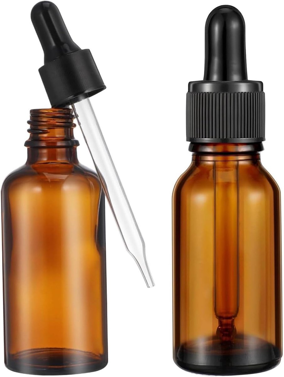 Essentiële olie flessen 30ml - amber glas - met pipet - perfect voor aromatherapie - SnelShoppen