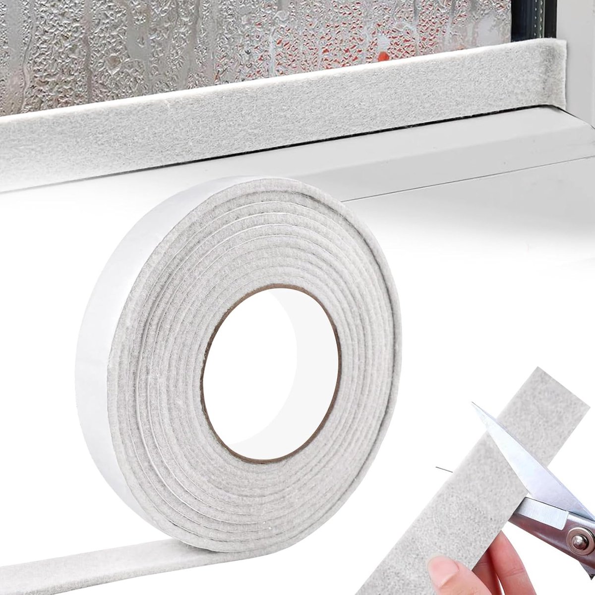 SnelShoppen - 3cm x 4m Anti-Condensatie Strip voor Ramen - Zelfklevende Waterabsorberende Viltstrips - Beige Drip Strips voor Voorkomen van Vocht- en