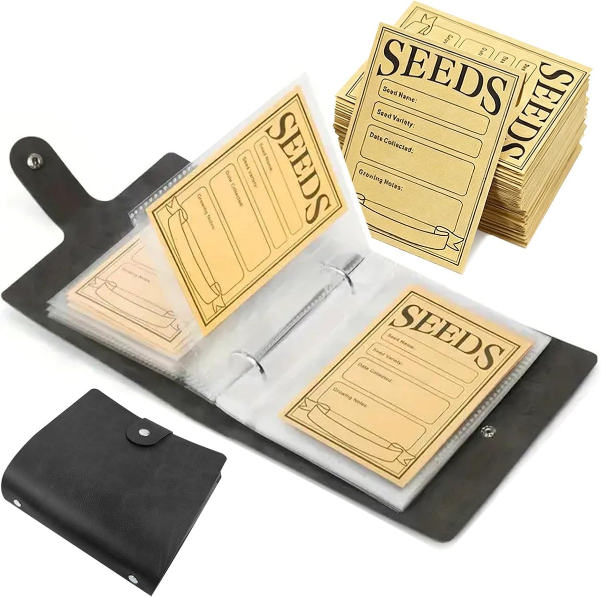 50pcs Seed Storage Seed Storage Envelopes Velvet Bags Black Velvet Bags Folders Money Envelopes Set for Garden Seeds - ShopVlot