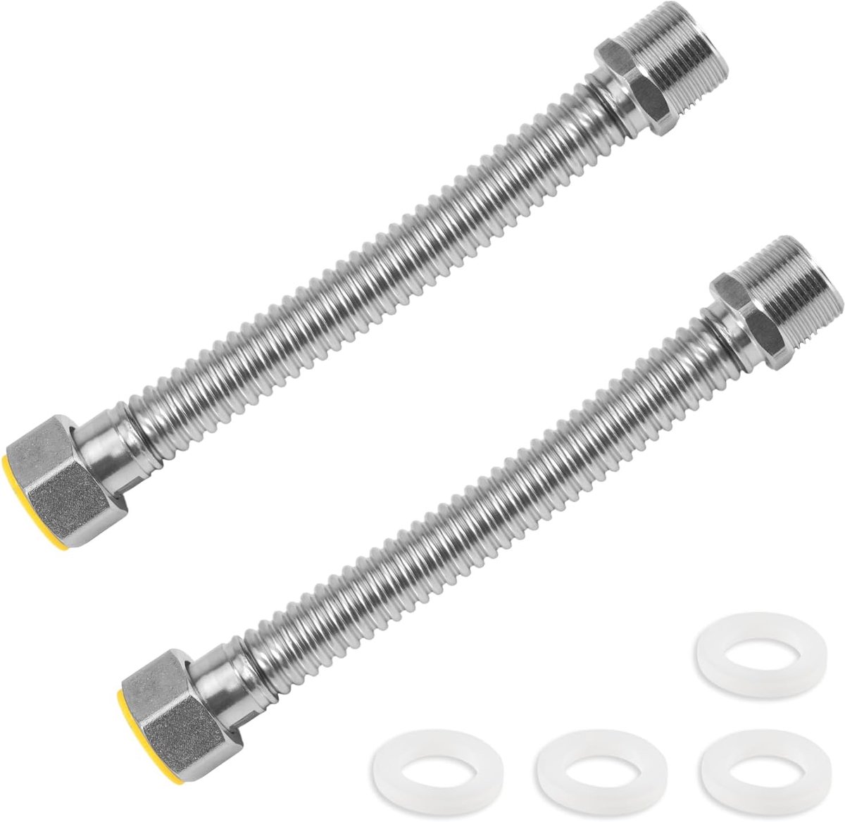 2 Pcs Stainless Steel Flexible Tube, 3/4 Inch Pull-Out Flexible Corrugated Tube, Armor Hose, Universal Connection - ShopVlot