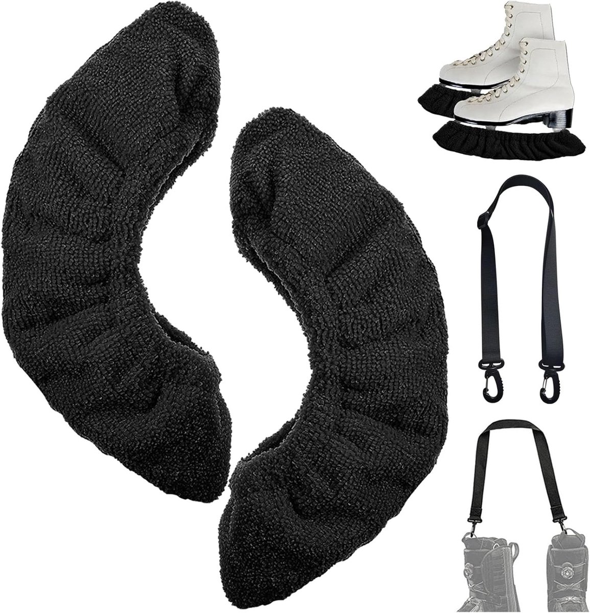 SnelShoppen - 1 Paar Elastische IJs Skating Beschermers met 1 Schouderband voor Ski Schoenen, IJs Hockey Beschermers, IJs Schaats Beschermers, Figuren