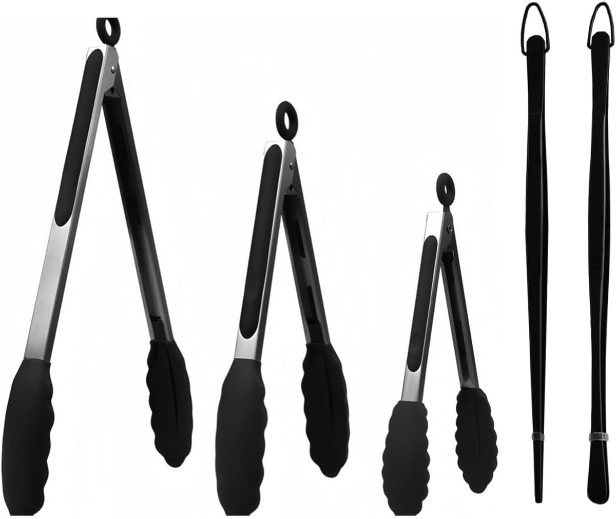 SnelShoppen - Barbecue Tang en Klem, 2-delige set voor Grillen, Lange Handvatten, Ideaal voor Vlees, Groenten, Tuin, Camping, Feest, Keuken