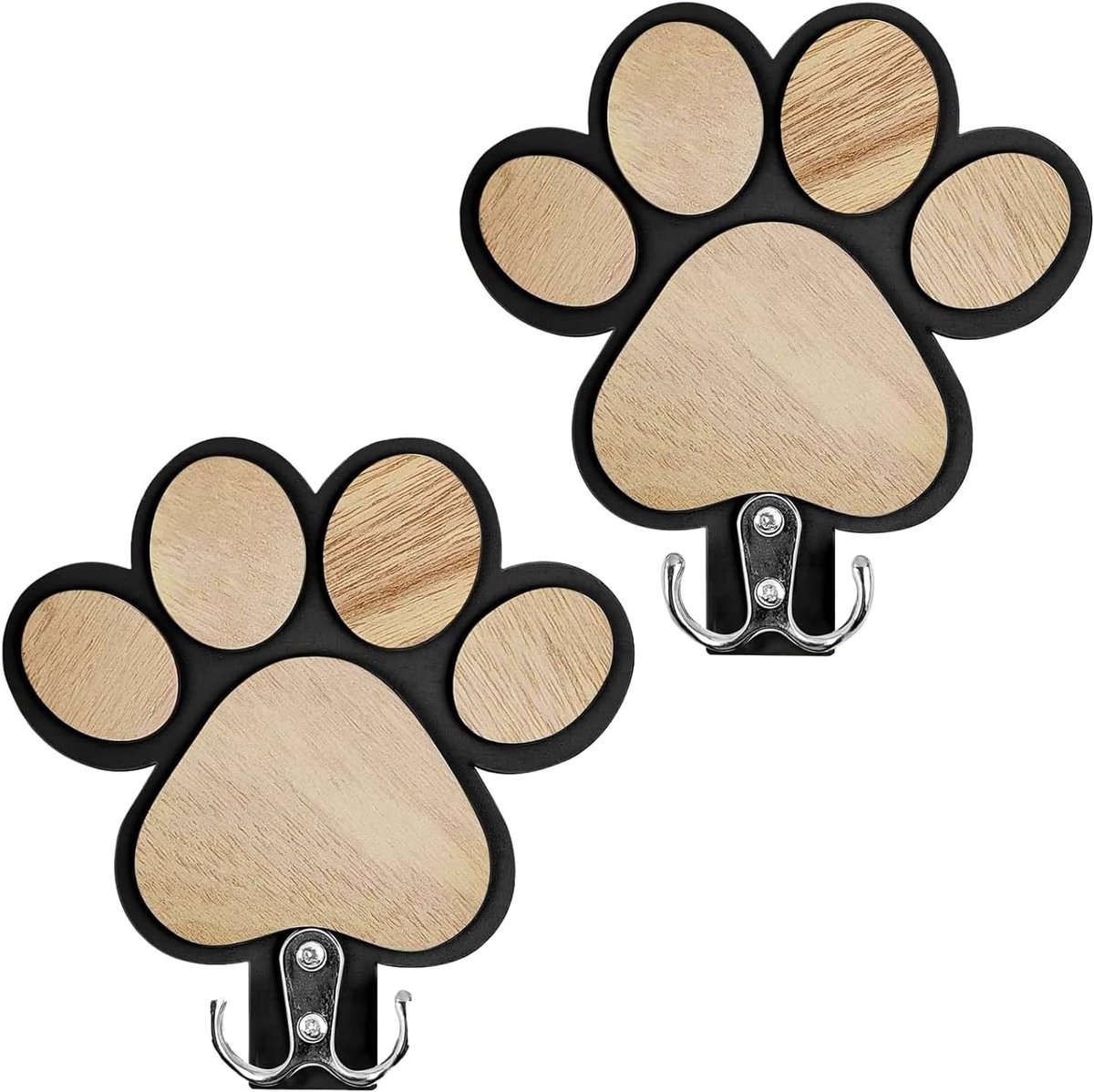 SnelShoppen - 2 Stuks Houten Hondenkast, Hond Wardrobe Houder voor Hondenriemen, Halsbanden, Sleutels, Hoeden, Muurkast voor Honden