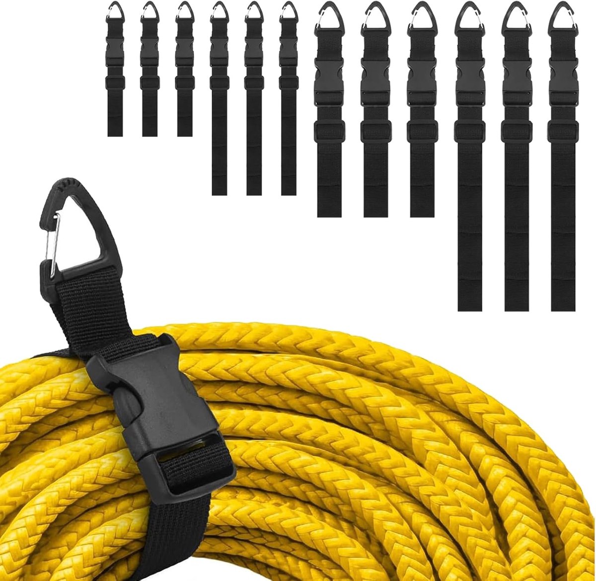 Opslagbanden set van 12 - 4 maten - Bungee-straps - Organiseer garage en tuin - ShopVlot