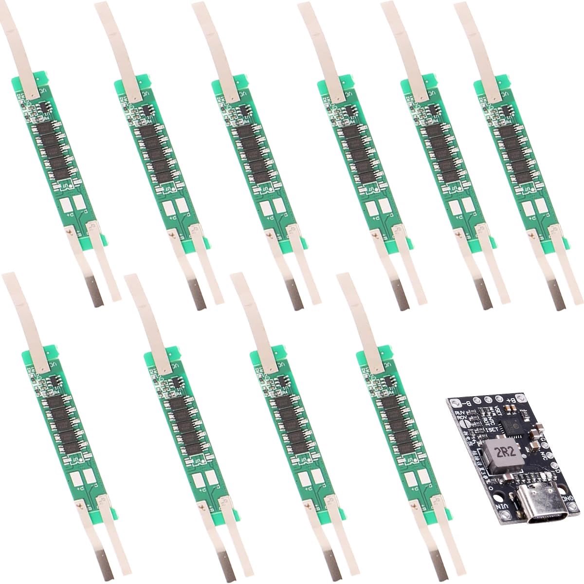10pcs 2S 7.4V 18650 Protection Card 7.5A BMS Li-ion Battery Protection Card Multicircuit Protection with Nickel Strips - ShopVlot