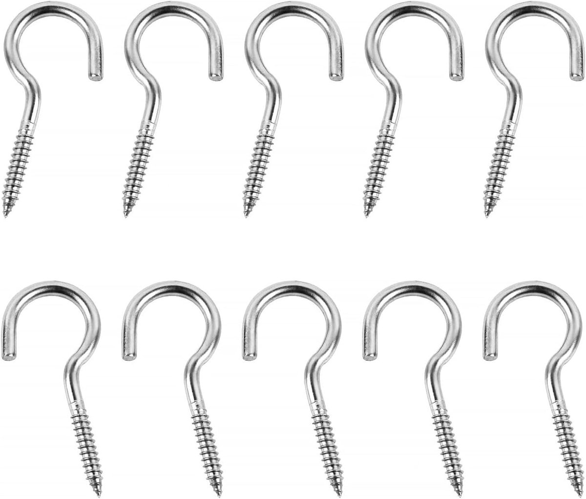 Schroefhaken set van 10 - M3 x 40mm - roestvrij staal - ideaal voor veilig ophangen - ShopVlot