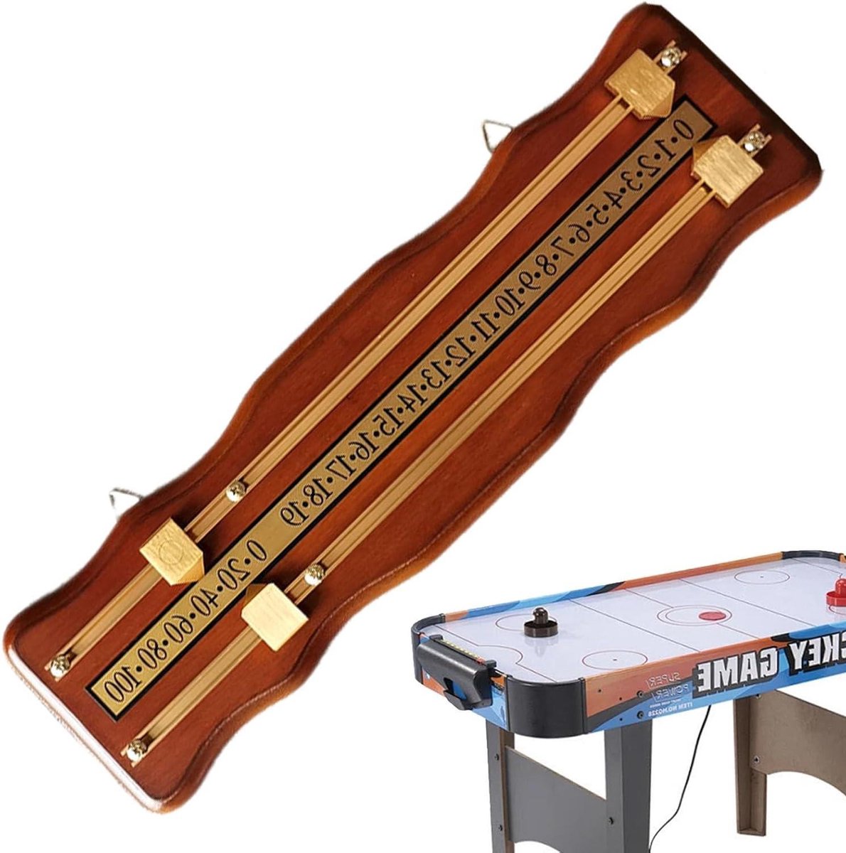 Biljartscorebord - Scorehouder Biljart - Score Bijhouden - Gemakkelijk Leesbaar - 459 x 132 cm - Bruin