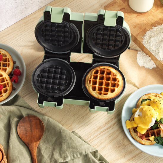 Giles & Posner Dubbele Mini Wafelmaker - Antiaanbakplaten van Giles & Posner — afbeelding 2