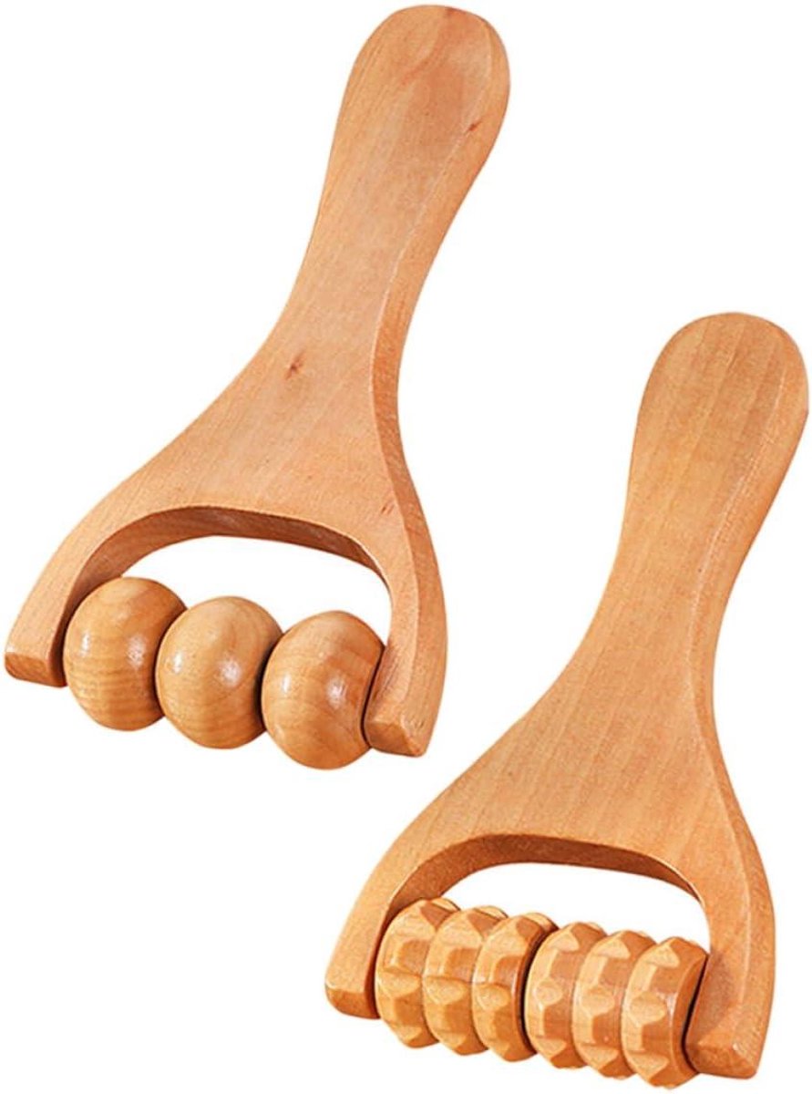 Massage Hulpmiddelen - Massage Roller - Spierontspanning - Houten Constructie - 15 x 15 x 15 cm - Houtkleur