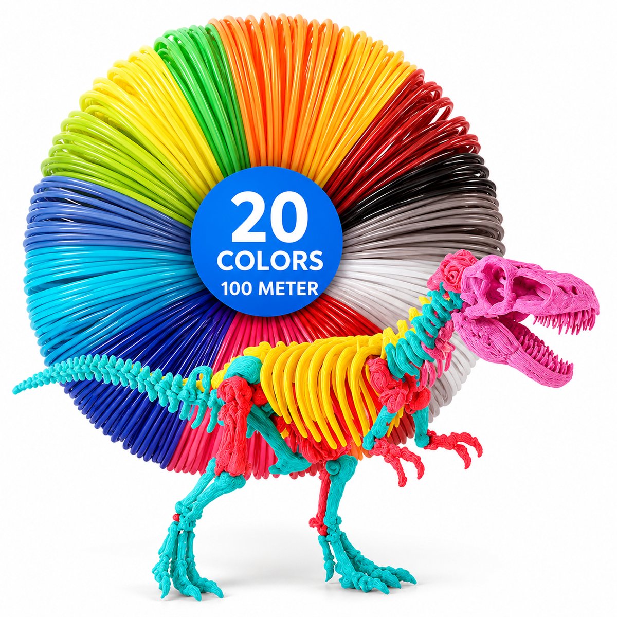 Sounix 3D Pen Vullingen - PLA Filament 1.75 mm - Sounix - PCL Filament - 20 kleuren - 100 meter - 1,75mm
