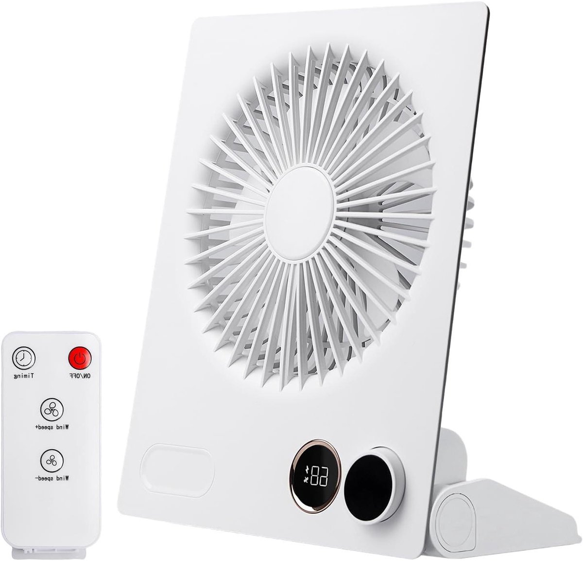Mini Tafelventilator - USB Ventilator Draagbaar - Persoonlijke Koeling - 180 Graden Kantelbaar - 4000 mAh - Wit