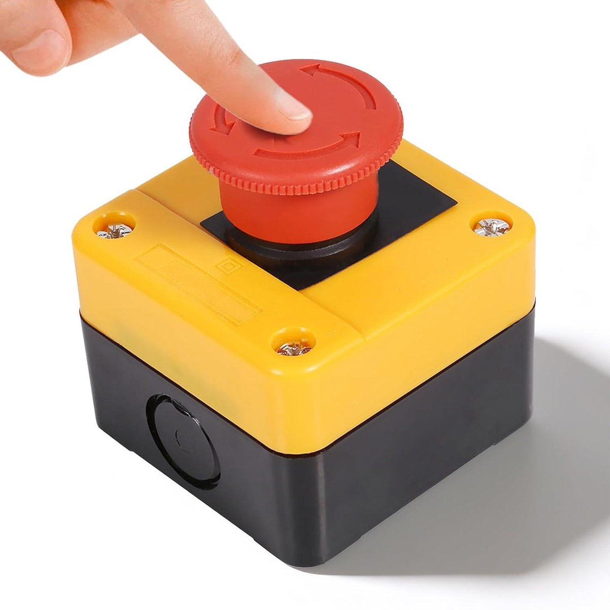 Noodstop Schakelaar - Paddestoelknop Drukknop - Machine Besturing - 4 Schroefklemmen - 660V 10A - Rood