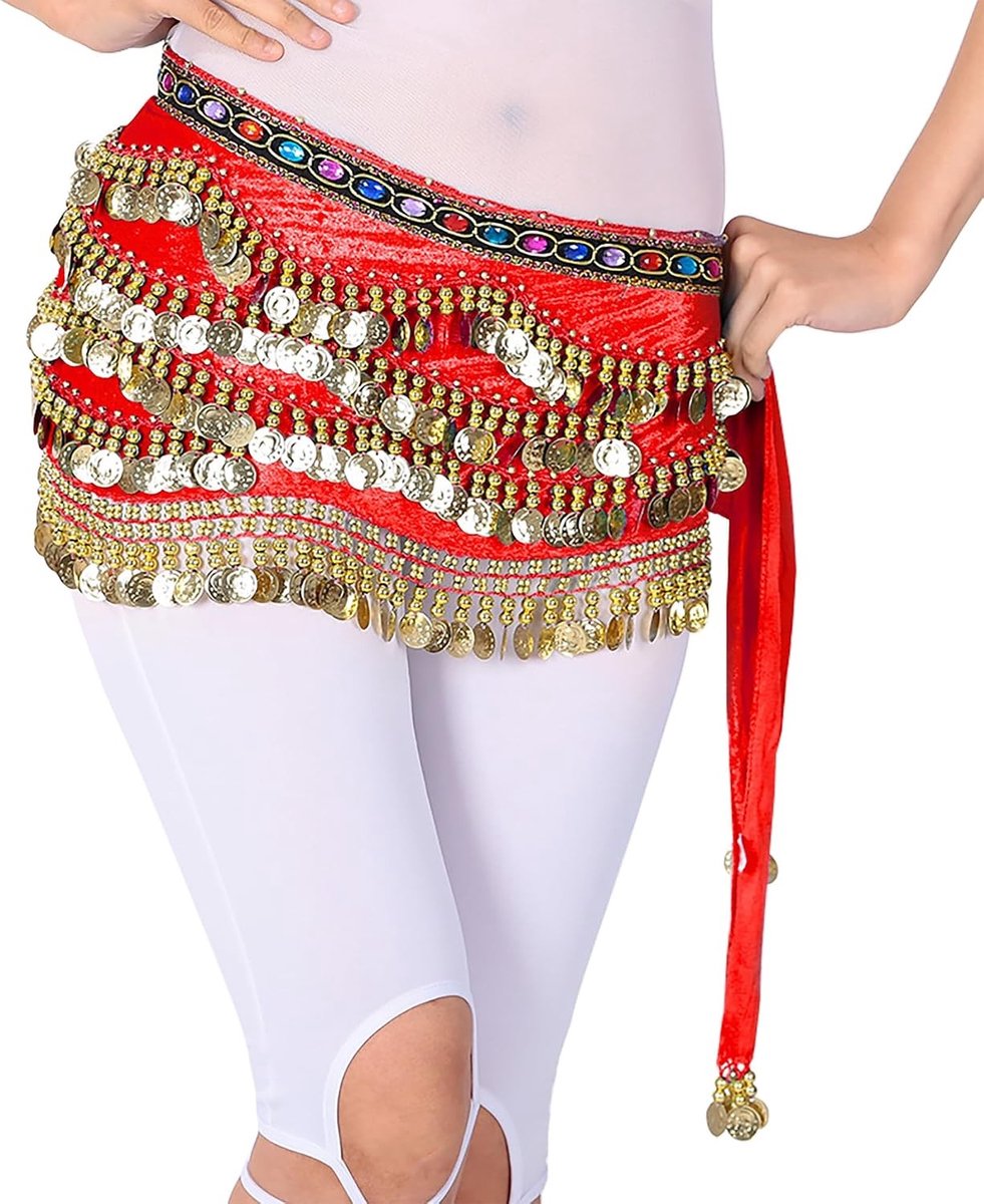 Bellydance Heupdoek voor Vrouwen met Munten, Perfect voor Danskostuums en Optredens