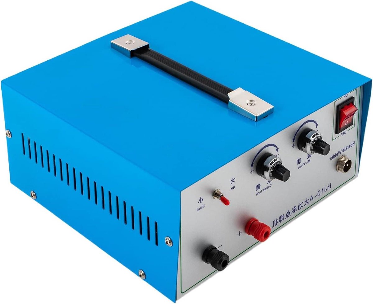 Puntlasapparaat Handheld - Lasapparaat Sieraden - Precisielassen - Met Pedaalschakelaar - 100A - Blauw