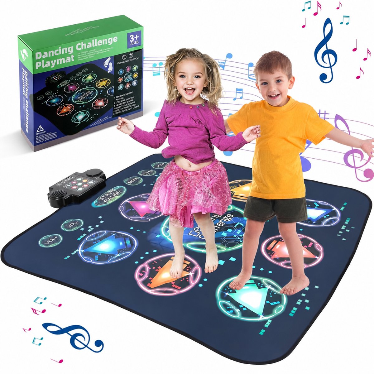 Sogiol® Interactieve Dansmat voor Kinderen 3-12 Jaar - Muziekmat - Met LED en 9 Toetsen - Antislip & Opvouwbaar - Cadeau voor Meisjes