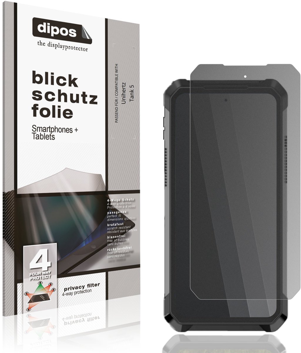 dipos – Matte Privacy Screenprotector geschikt voor Unihertz Tank 5 | Anti-Spy Beschermfolie