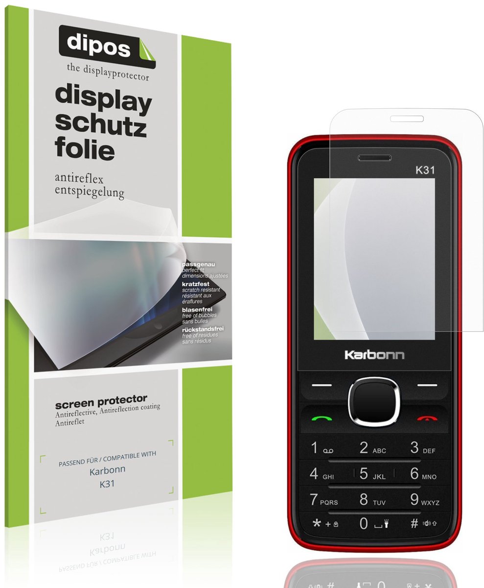 dipos – 4x Matte Beschermfolie geschikt voor Karbonn K31 | Krasbestendige & antireflecterende Screenprotector Ultra-Thin