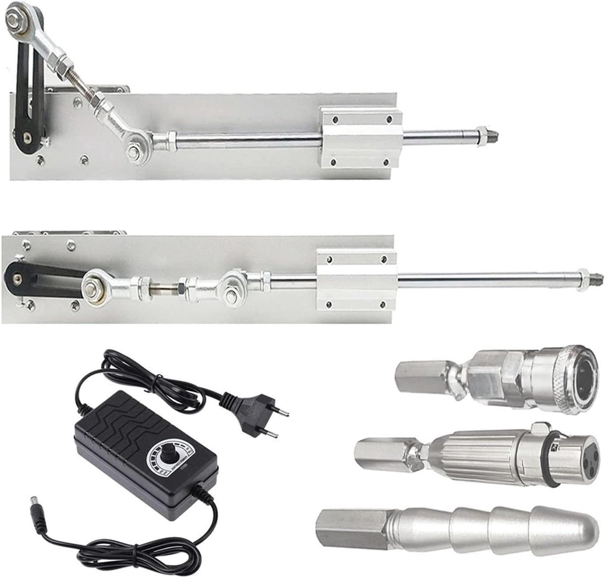Lineaire Actuator Set - Lineaire Motor Lineaire Module - Precisie Beweging Sturing - Borstel Commutatie - 150 mm Slag - Zilver