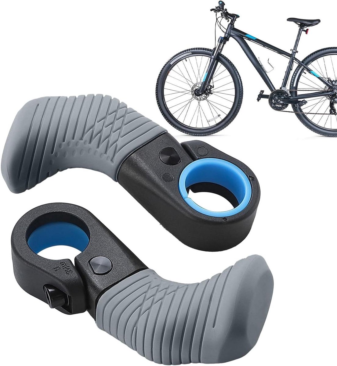 Fiets Handvatten - Stuur Handvatten - Comfortabel Fietsen - Ergonomisch Ontwerp - 22 mm - Grijs