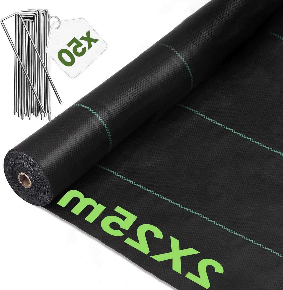 Onkruidbestrijdingsdoek - Wegdoek Tuin - Onkruid Vrij Houden - Hoge Mechanische Sterkte - 2 x 25 m - Zwart